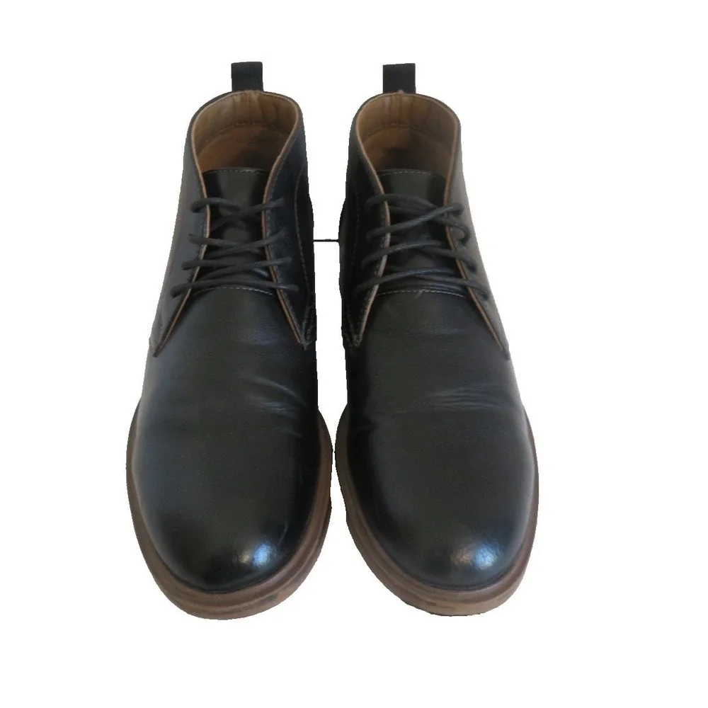 Sonoma Goods For Life Aaron Black Faux Leather Chukka Boots‎ Size Mens 7 M